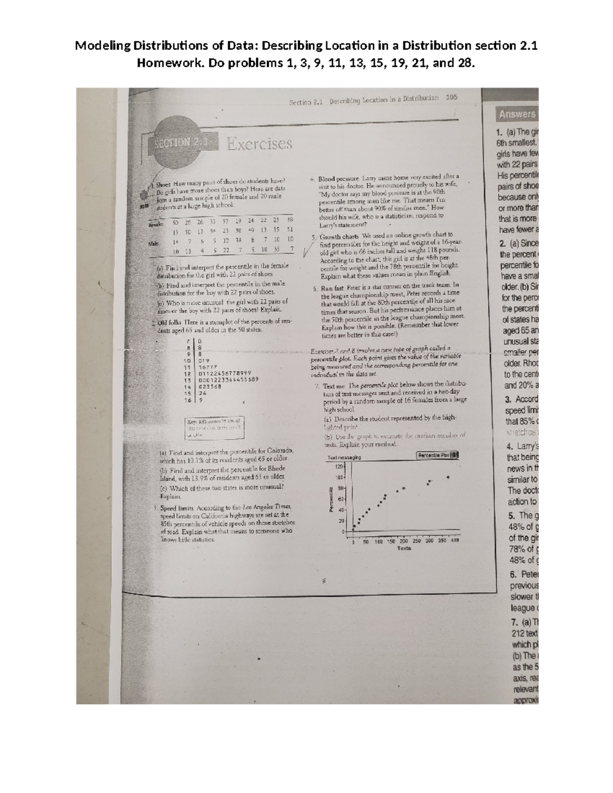 Modeling Distributions of Data Describing Location in a Distribution ...