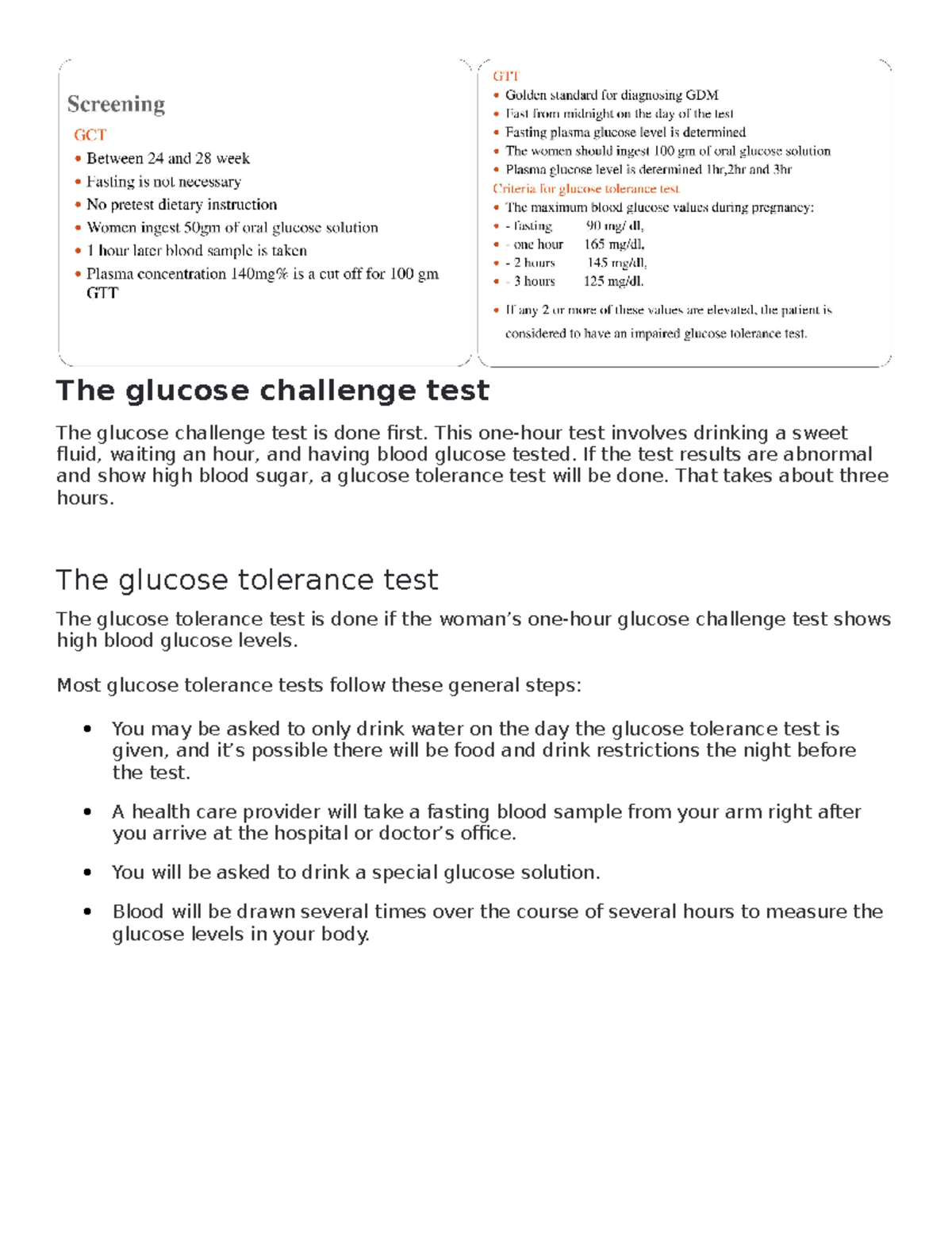 GCTvs GTT tests   glucose test   The glucose challenge test The ...