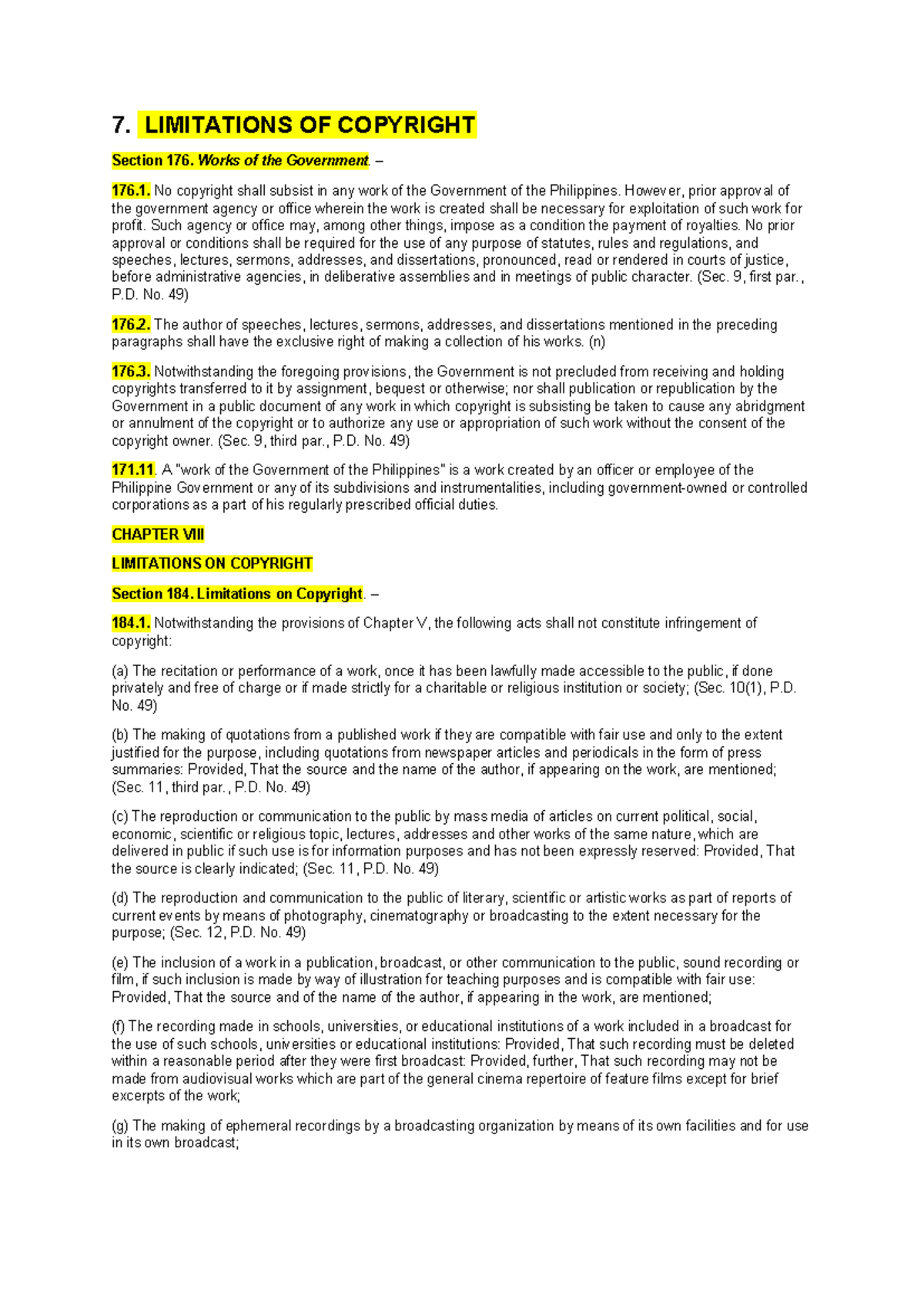 Midterm Speccom Notes on Copyright Limitations and Case Studies - Studocu