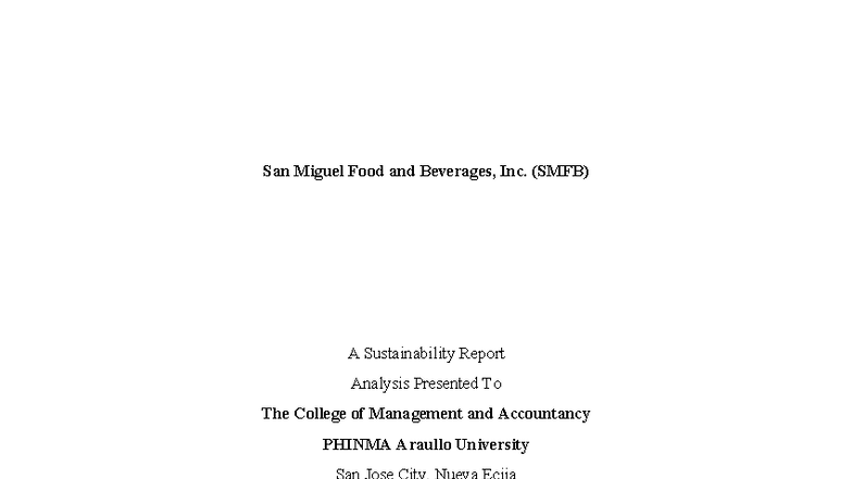 SMFB Sustainability Report Analysis: Strategic Audit Insights - Studocu