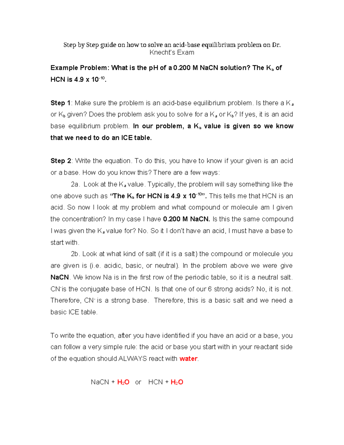 Step-by-Step Guide to Solving Acid-Base Equilibrium Problems (Dr. Exam ...