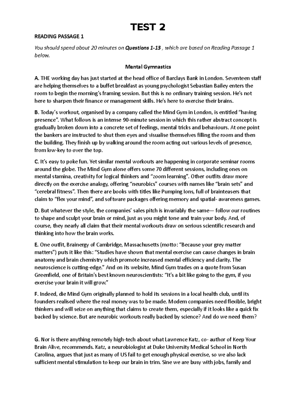 WEEK 1 - Mock Test 2: Mental Gymnastics & Tulip Mania Analysis - Studocu
