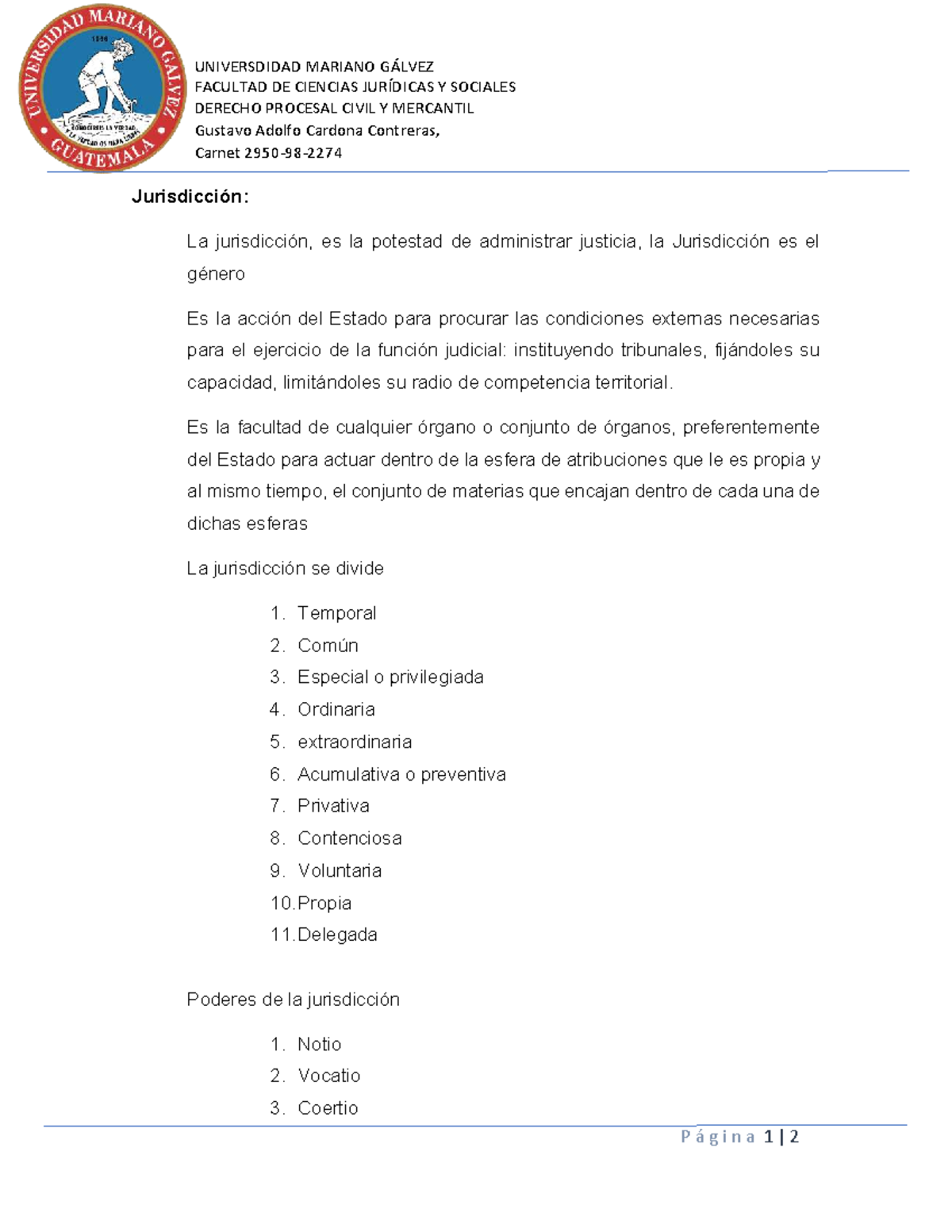 Jurisdicción y Competencia en Derecho Procesal Civil y Mercantil - Studocu