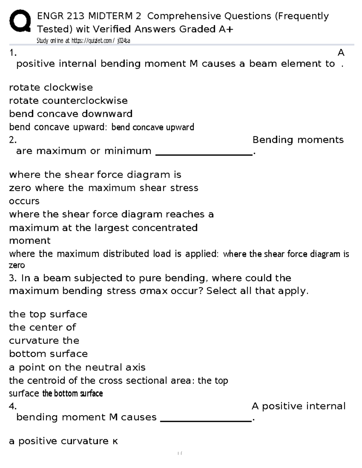 ENGR 213 Midterm 2 Comprehensive Q&A with Verified Answers for A+ - Studocu