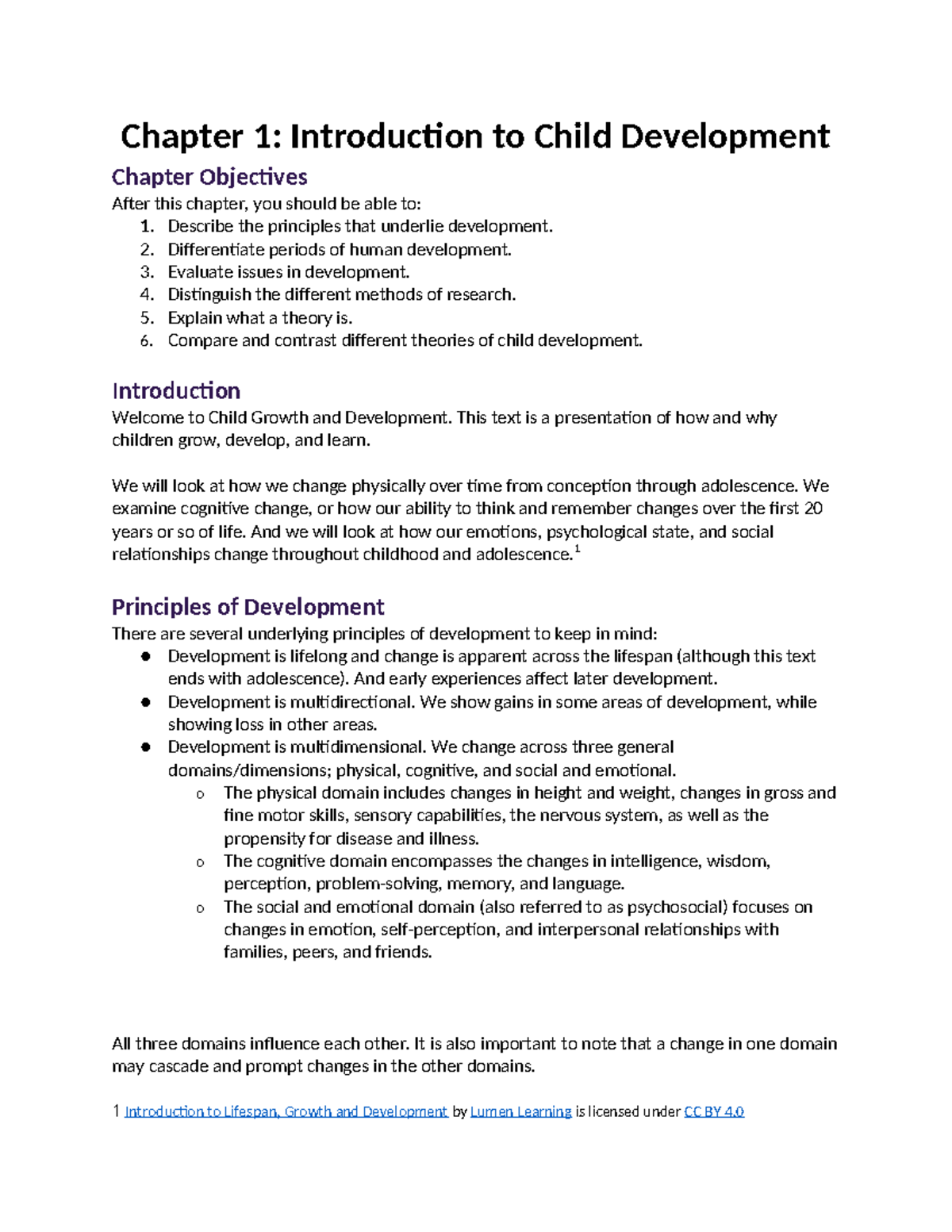 Chapter 1: Introduction to Child Development - Key Concepts and ...