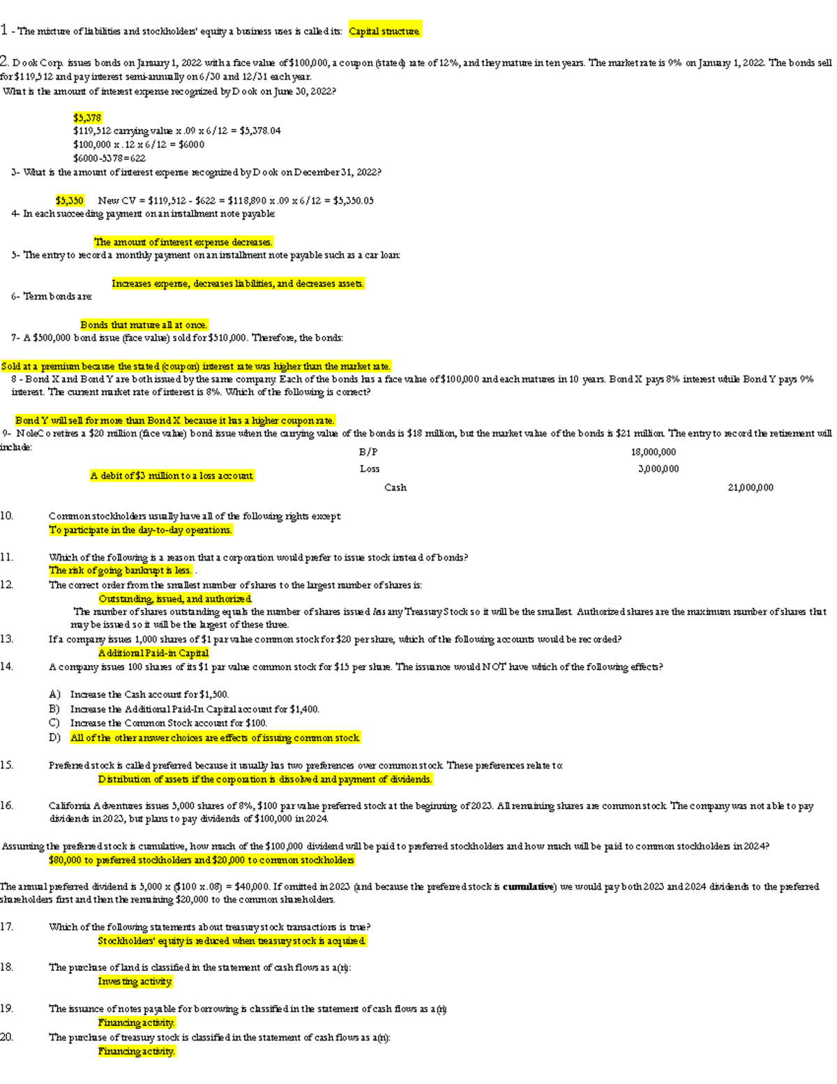 Acc 210 Final Exam Cheat Sheet – Key Concepts & Formulas - Studocu