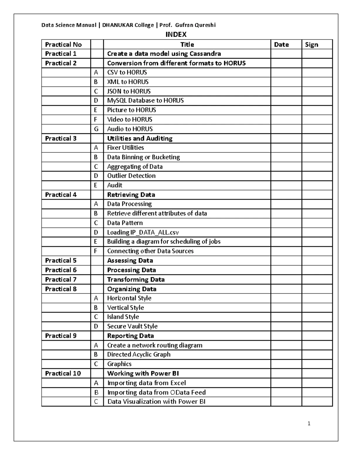 Big Data Analytics Practical - Big Data Analytics Practical 1 Aim: Read ...