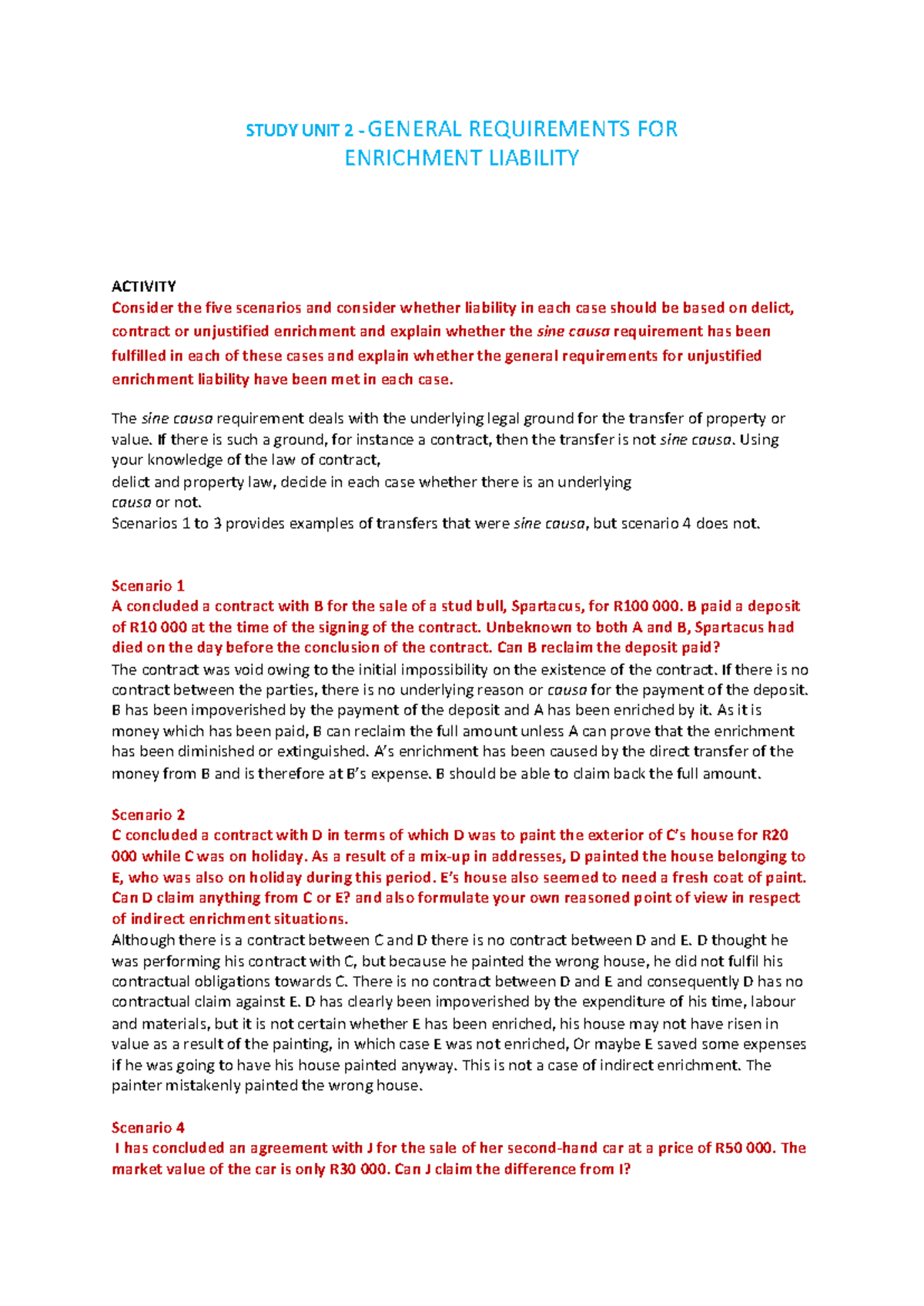 Study Unit 2: General Requirements for Enrichment Liability Analysis ...