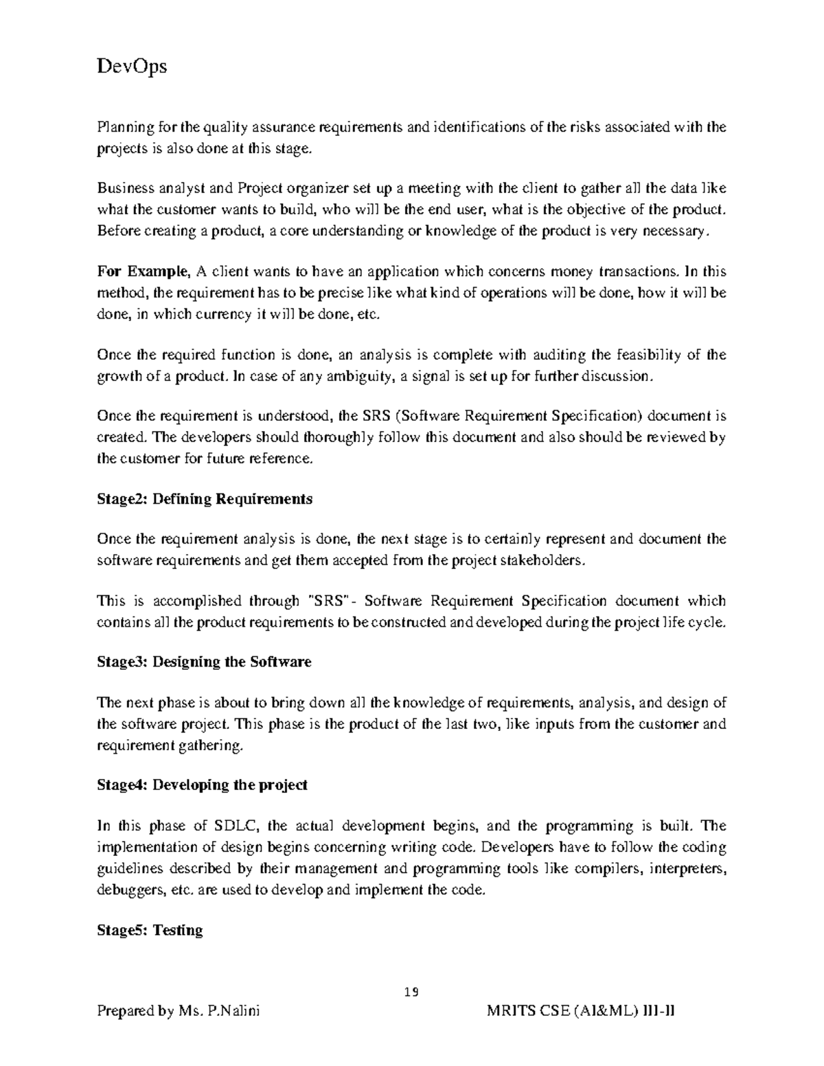 Devops notes - 19 Planning for the quality assurance requirements and ...
