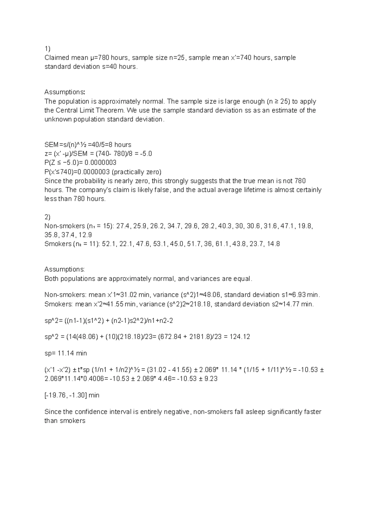 S25 - ECOR 2050 - Probability and Statistics Assignment 2 - Studocu