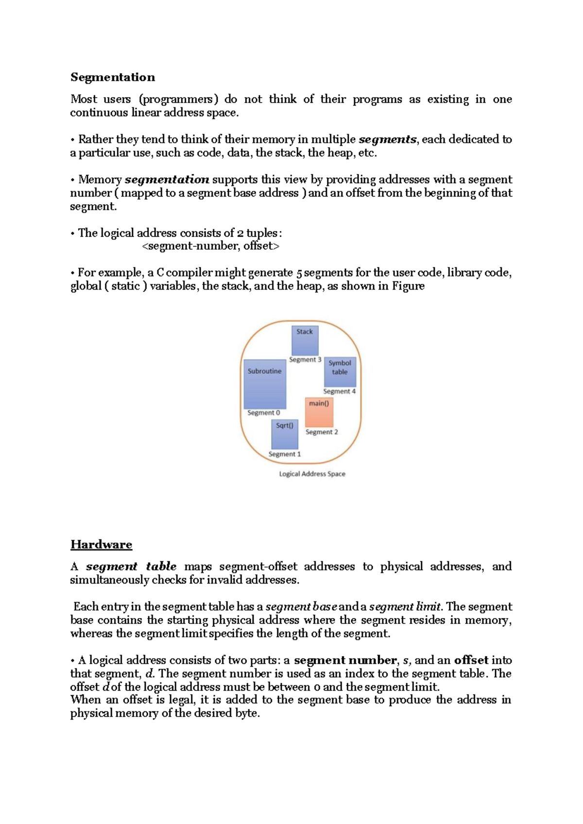 Mmu - Memory Segmentation and Virtual Memory Management Notes - Studocu