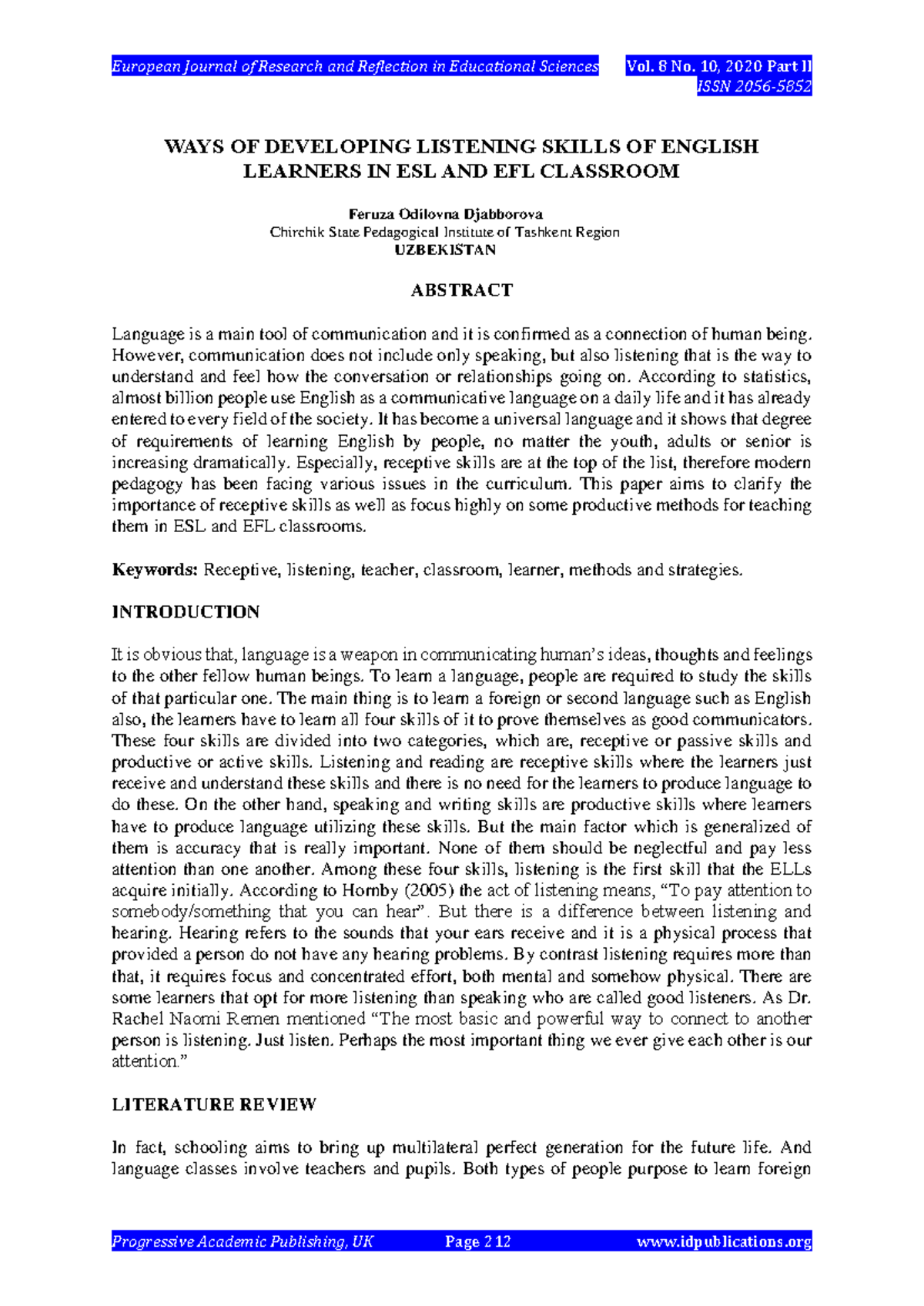 LS-Ways of developing listening skills for English learners in ESL and ...