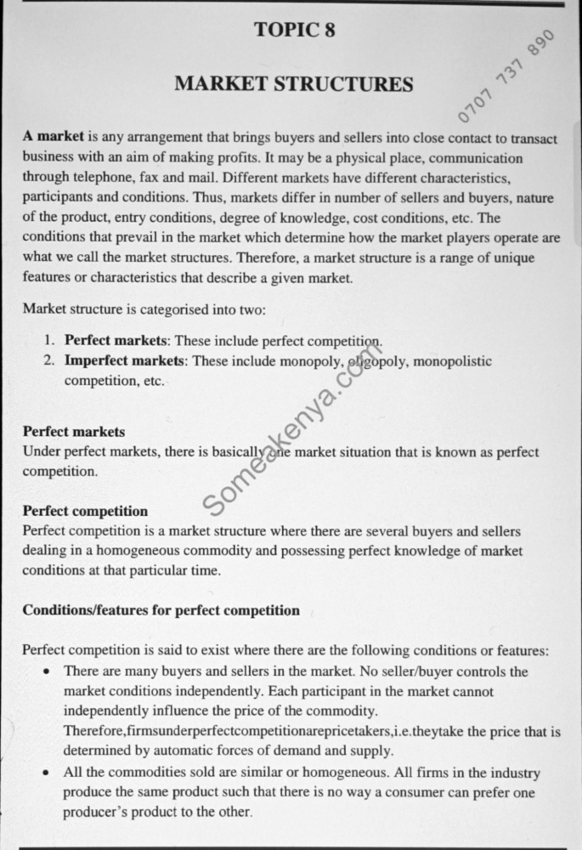 Market Structures Overview - CPA Notes for Understanding Key Concepts ...