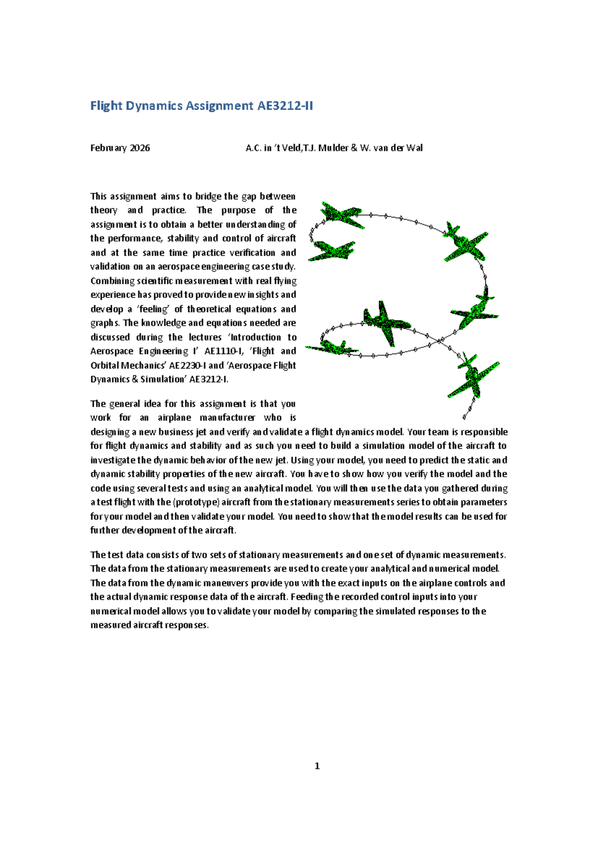 AE3212-II Flight Dynamics Assignment: Bridging Theory and Practice ...