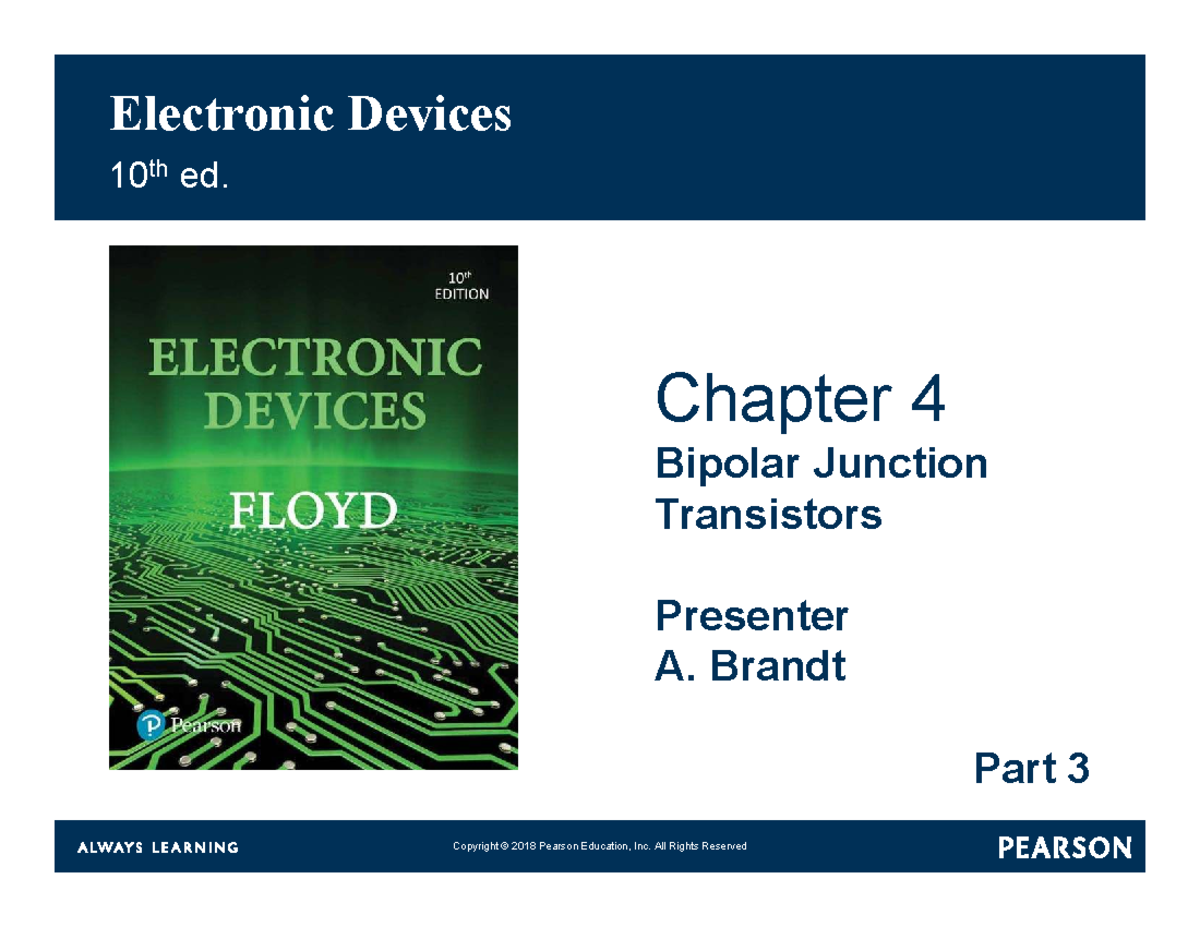 Part 3: Electronic Devices 10th Ed. Chapter 4 - Bipolar Junction ...