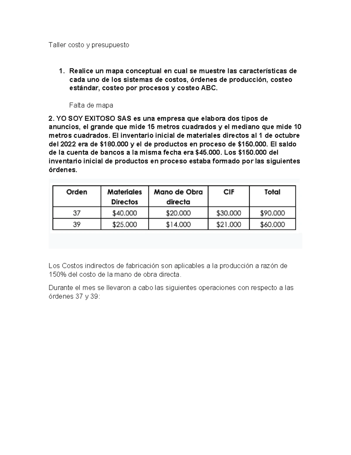 Actividad 2 - Costos y Presupuesto para Panadería Iberoamericana - Studocu