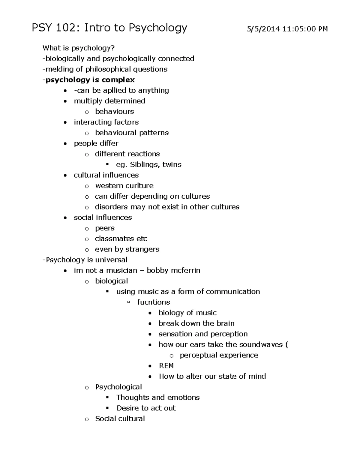 PSY102 - Written Assignment 2 - Introductory Psychology (PSY102) – 2020 ...