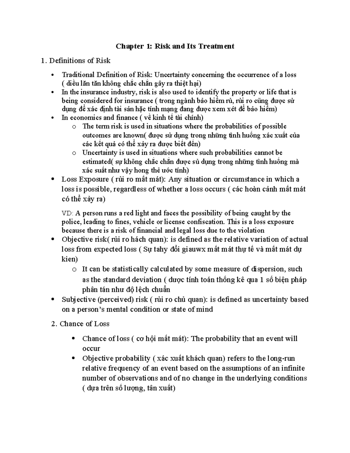 Chapter 1: Understanding Risk and Its Management in Finance (FIN) - Studocu