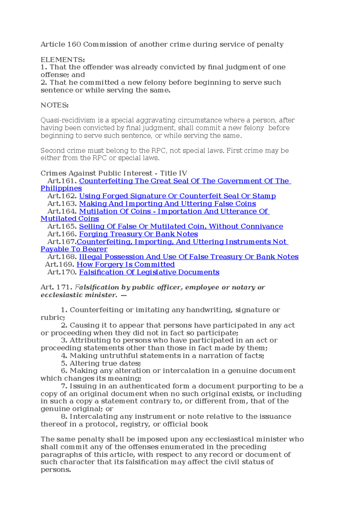 Book 2 Notes - Quasi-Recidivism & Public Officer Crimes Overview - Studocu