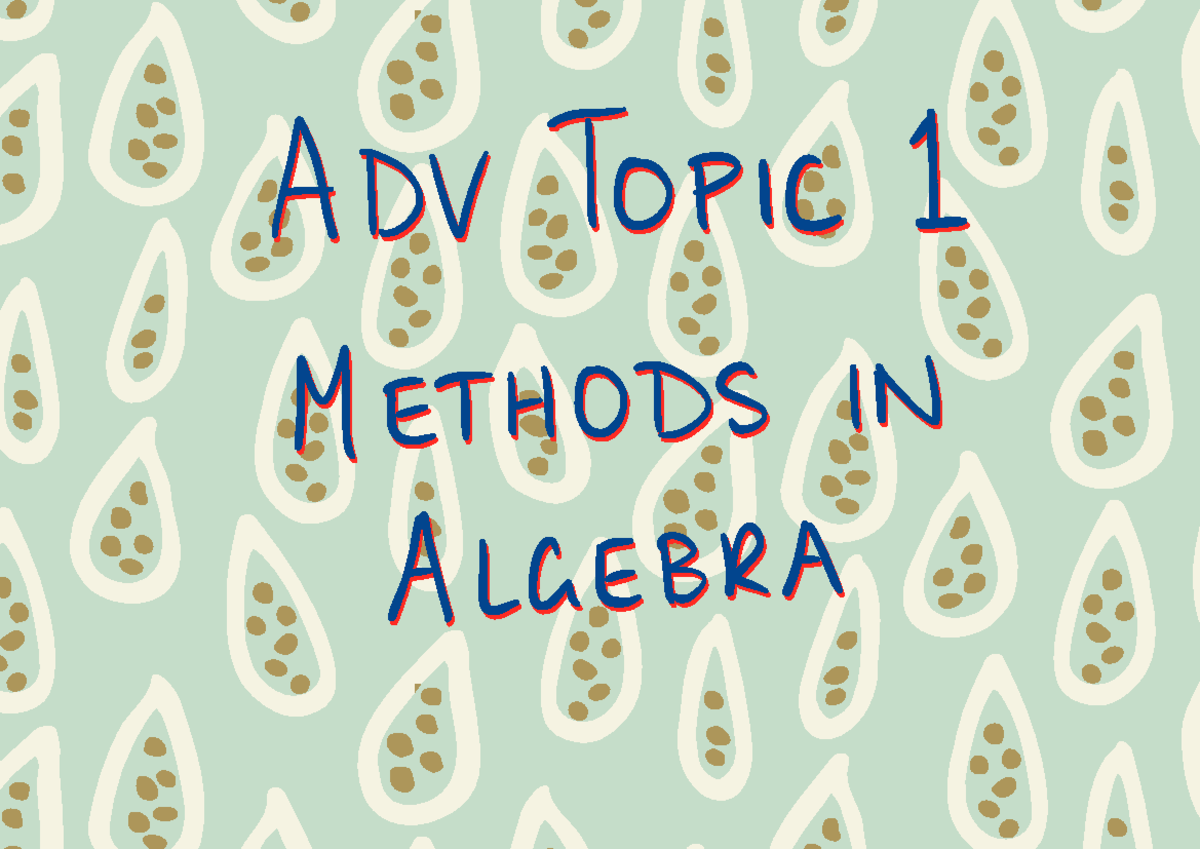AACDN FOPIC METHODS ALGEBRA IN IA: Arithmetic & Factorization Techniques - Document Preview