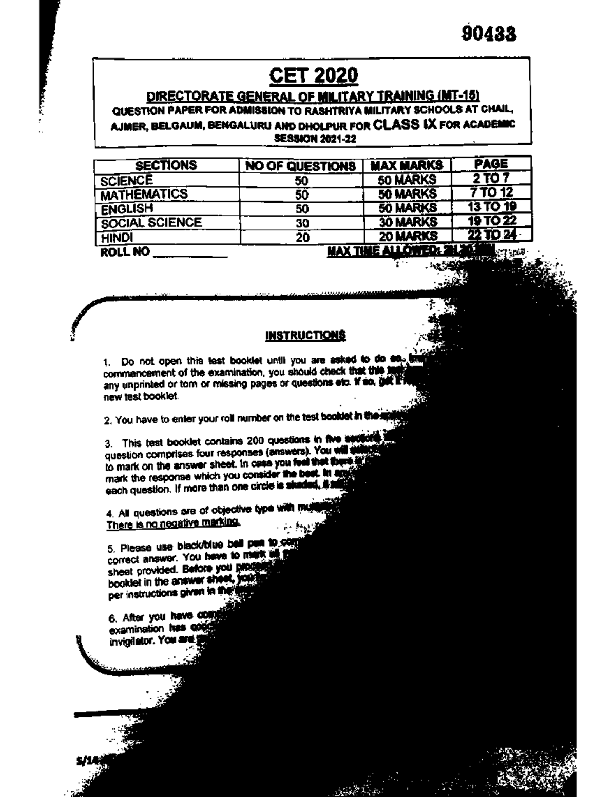 RMS-2021-Question-Paper-for-Class-IX-Admission-Exam - Studocu