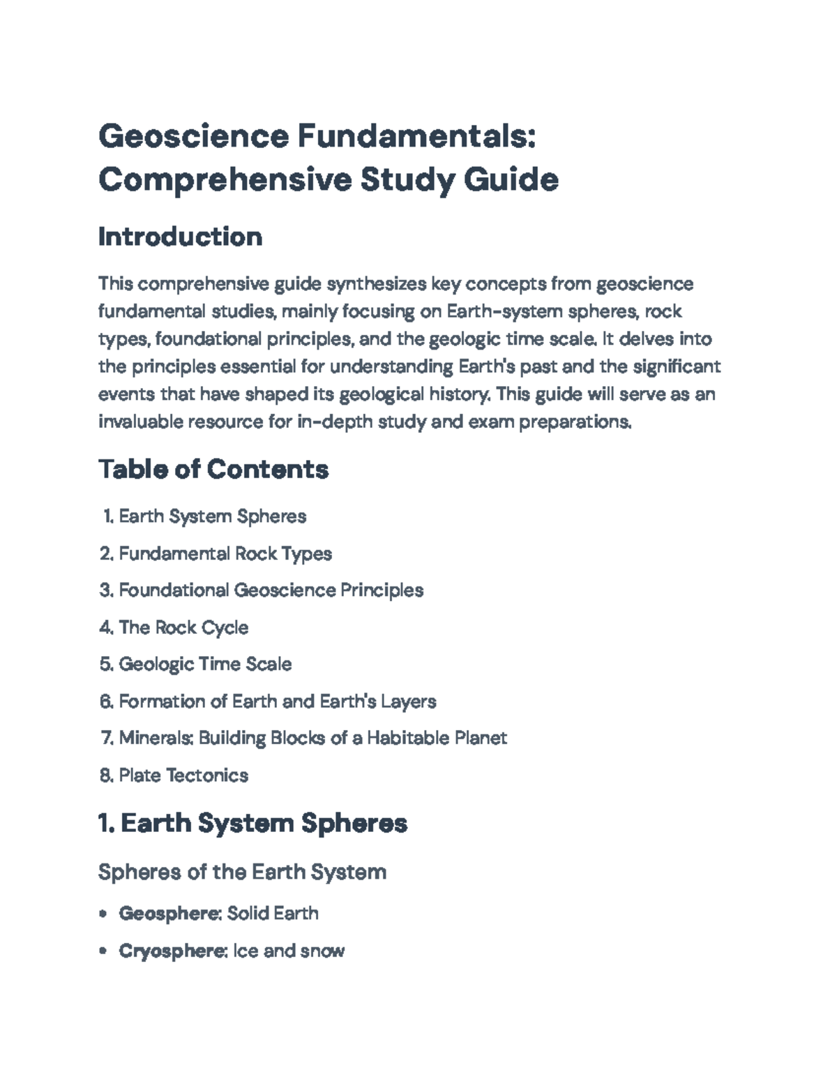 Geoscience Fundamentals: Comprehensive Study Guide and Key Concepts ...