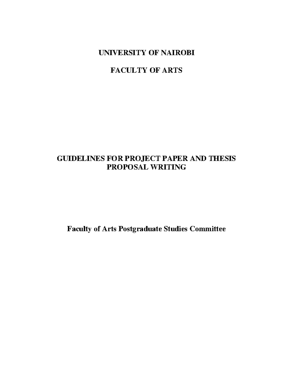 Guidelines for Research Proposals: UON Faculty of Arts - Studocu