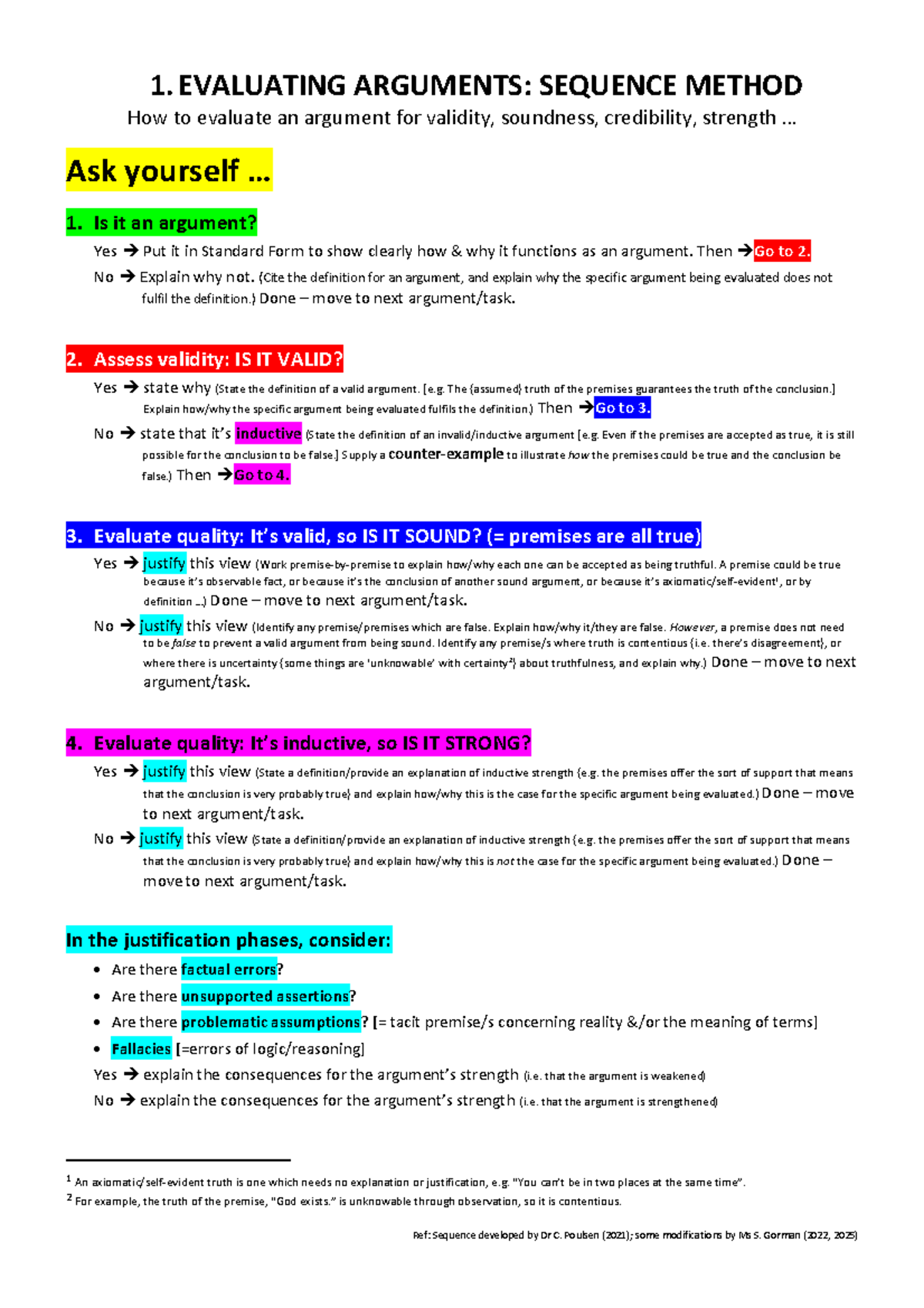 1.20 Argument Evaluation Methods Summary (11A, 2026) - Studocu