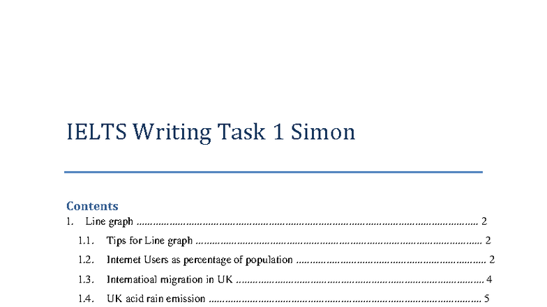 IELTS Writing Task 1 - Simon's Comprehensive Guide - Studocu