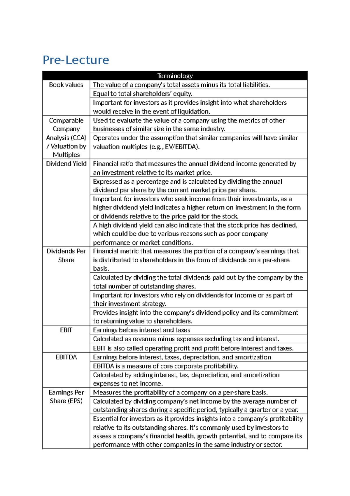 COMM1140 - Week 5 - Comprehensive Lecture & Tutorial Notes on Valuation ...