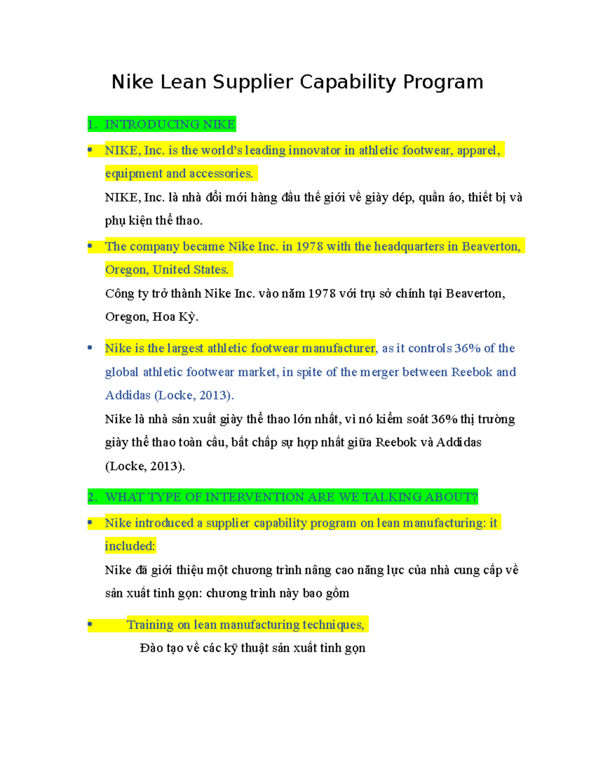 nike lean manufacturing