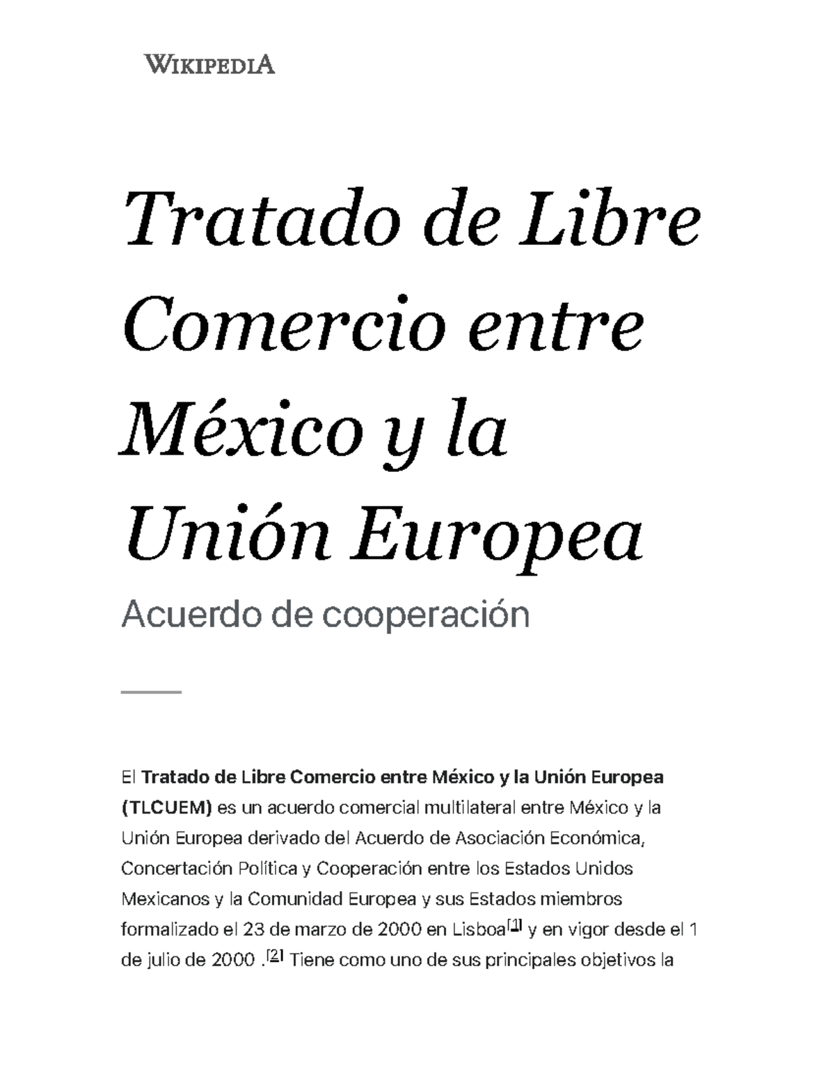 Tratado de Libre Comercio entre México y la Unión Europea - Wikipedia ...