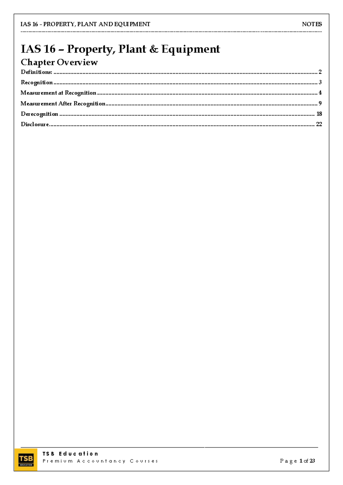 IAS 16 Notes New - IAs 16 - Warning: TT: undefined function: 32 - T S B ...