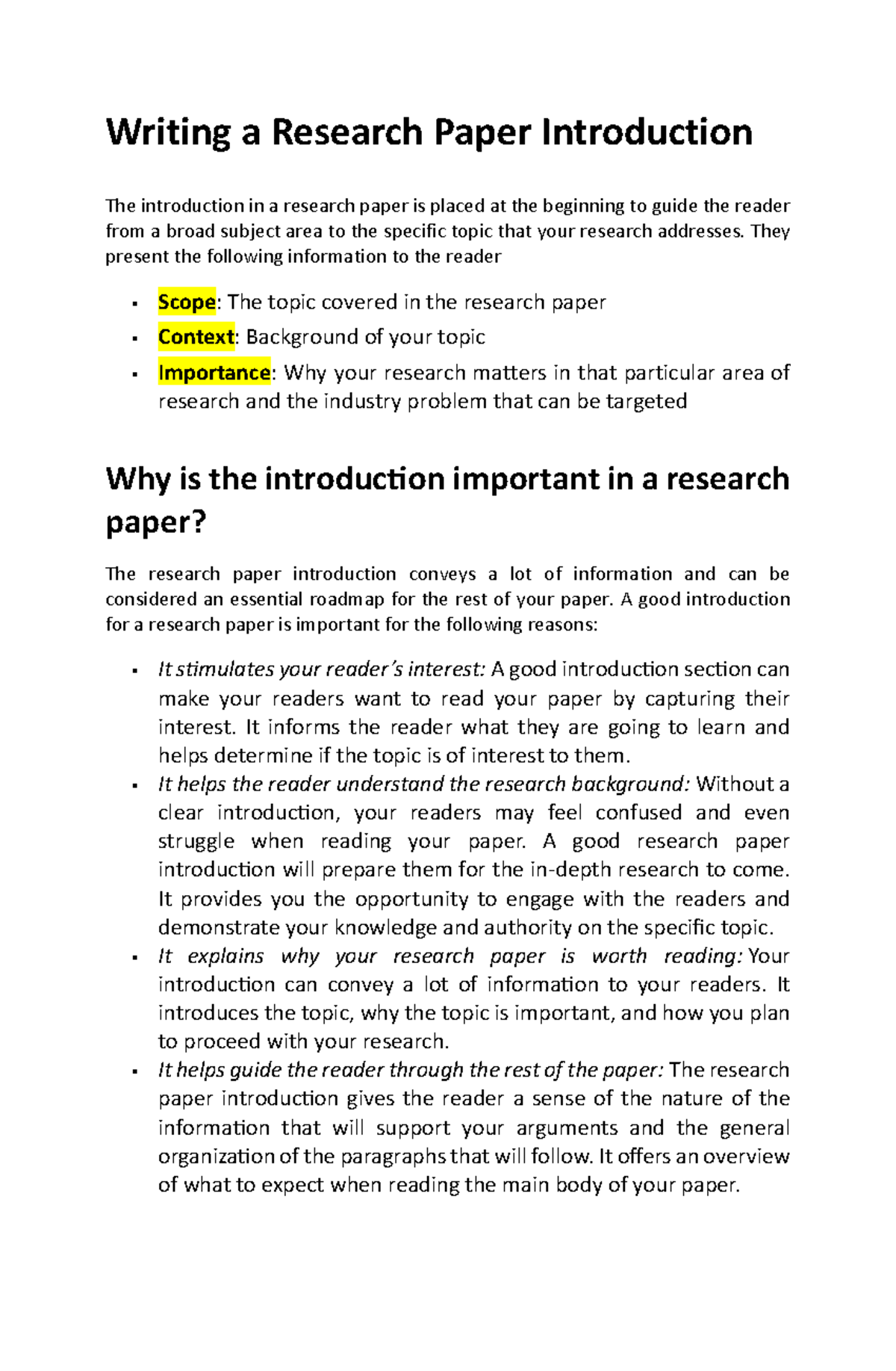 Writing-a-Research-Paper-Introduction - Writing a Research Paper ...