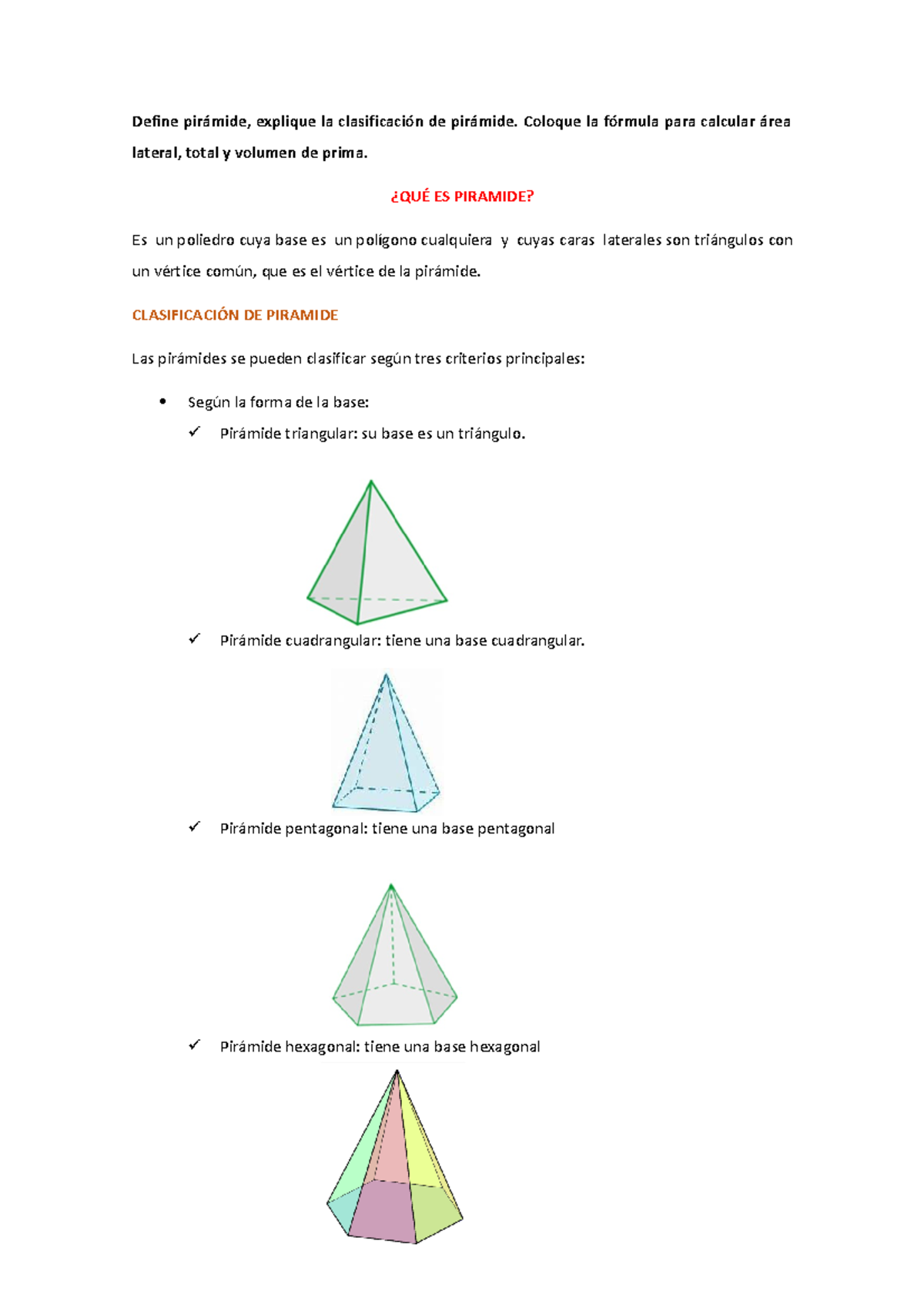 Formato De Piramide Retangular