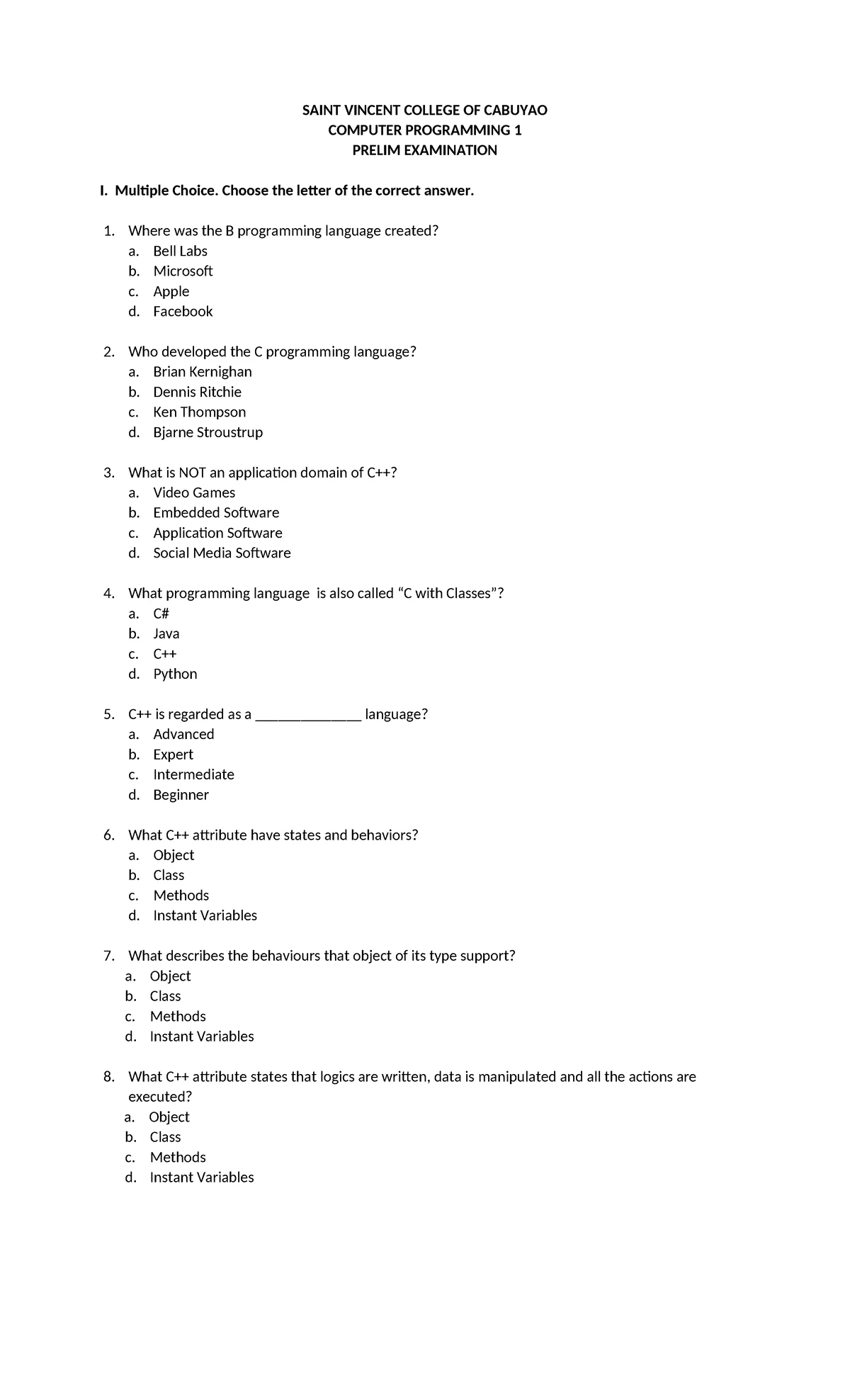 Comp Prog 1 Midterm Exam: Machine Problem Guidelines - Studocu