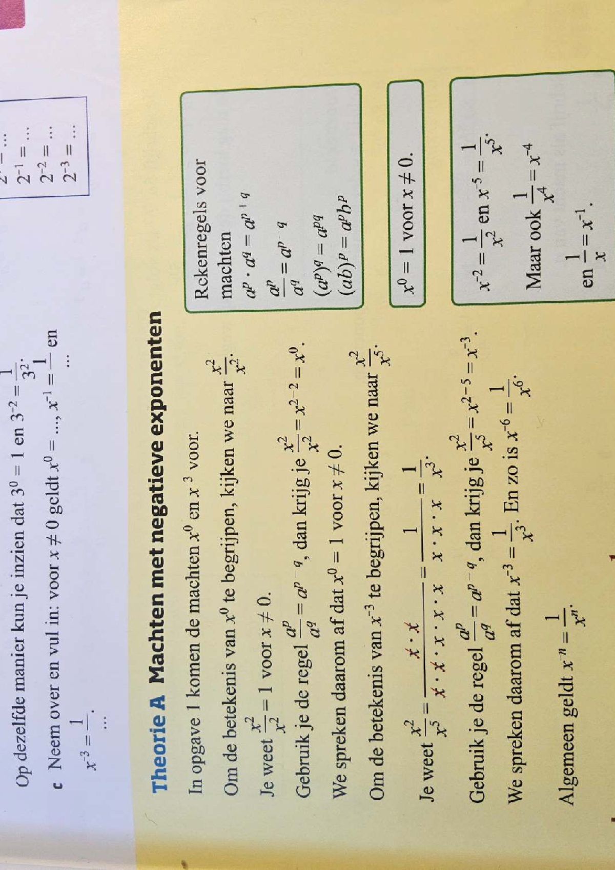 Wiskunde B Havo - Theorie A Hoofdstuk 5 - Negatieve Exponenten ...