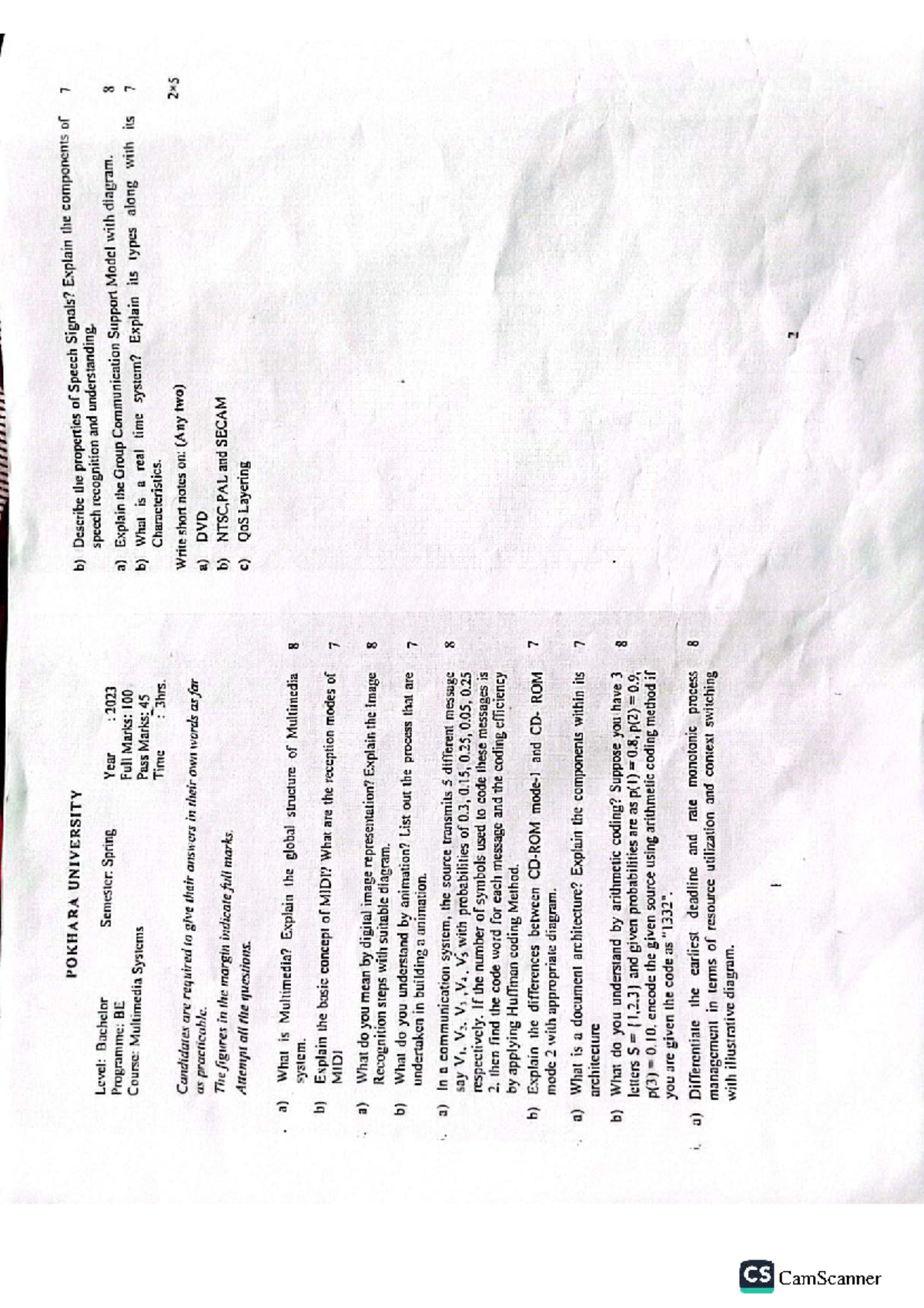 Multimedia Systems QB - Comprehensive Question Bank for Review - Studocu