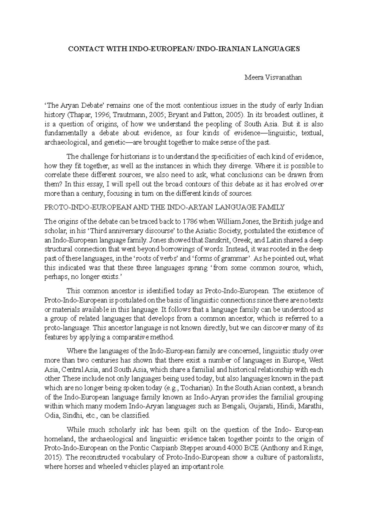 Aryan Question - The aryan Invasion - CONTACT WITH INDO-EUROPEAN/ INDO ...