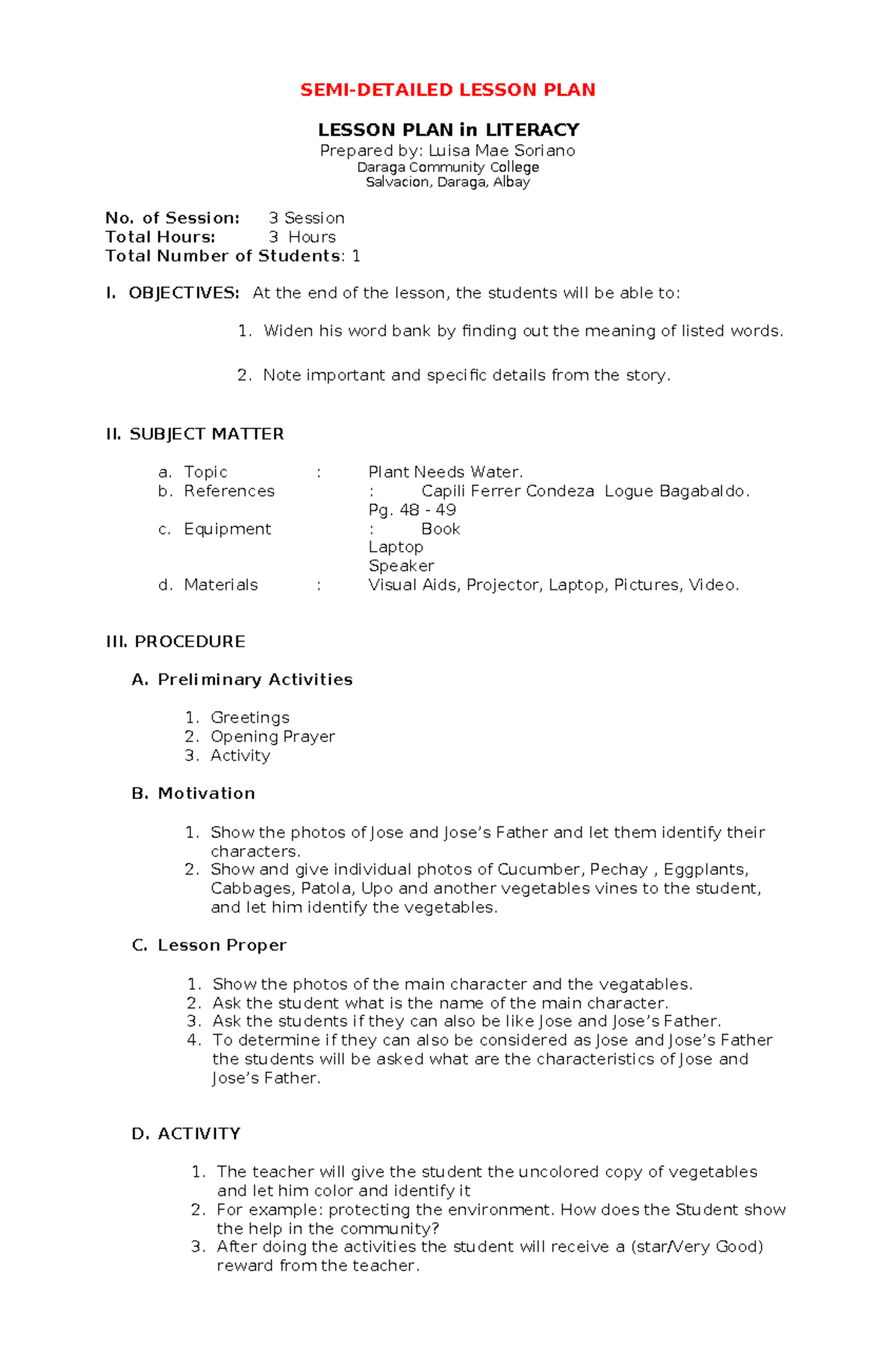 Lesson PLAN - SEMI Detailed nstp - Copy - Copy - SEMI-DETAILED LESSON ...