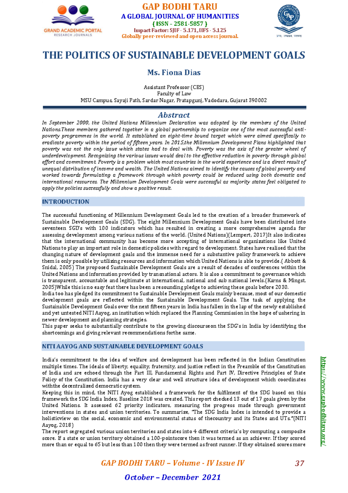 Politics of Sustainable Development Goals: Challenges and Insights ...