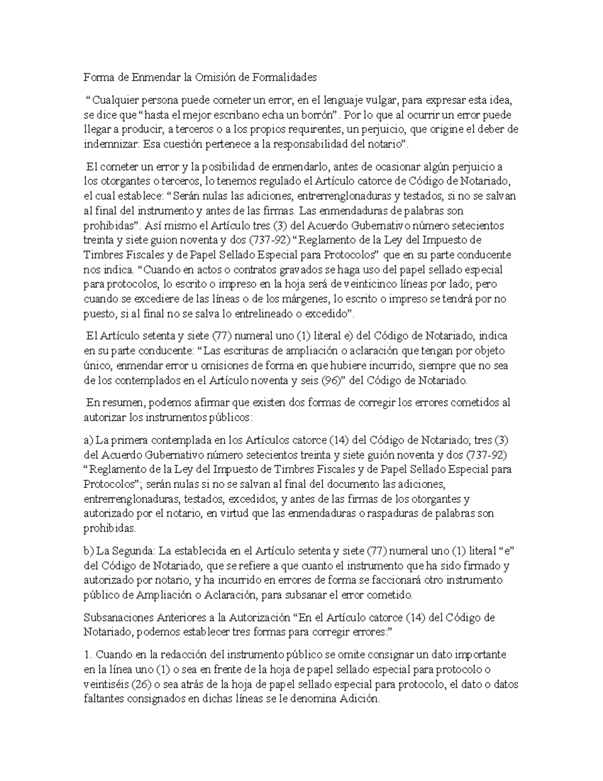 Formas de Subsanar Errores según el Código de Notariado y Reglamentos ...