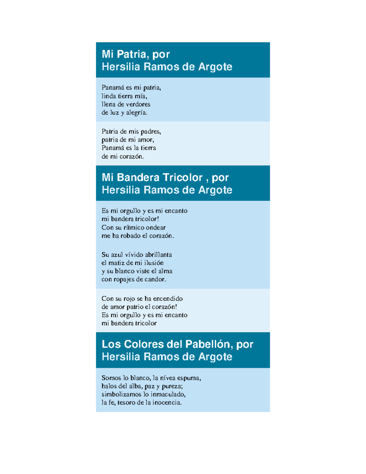 422440693 Poemas sobre la Patria y la Bandera Panameña - Studocu