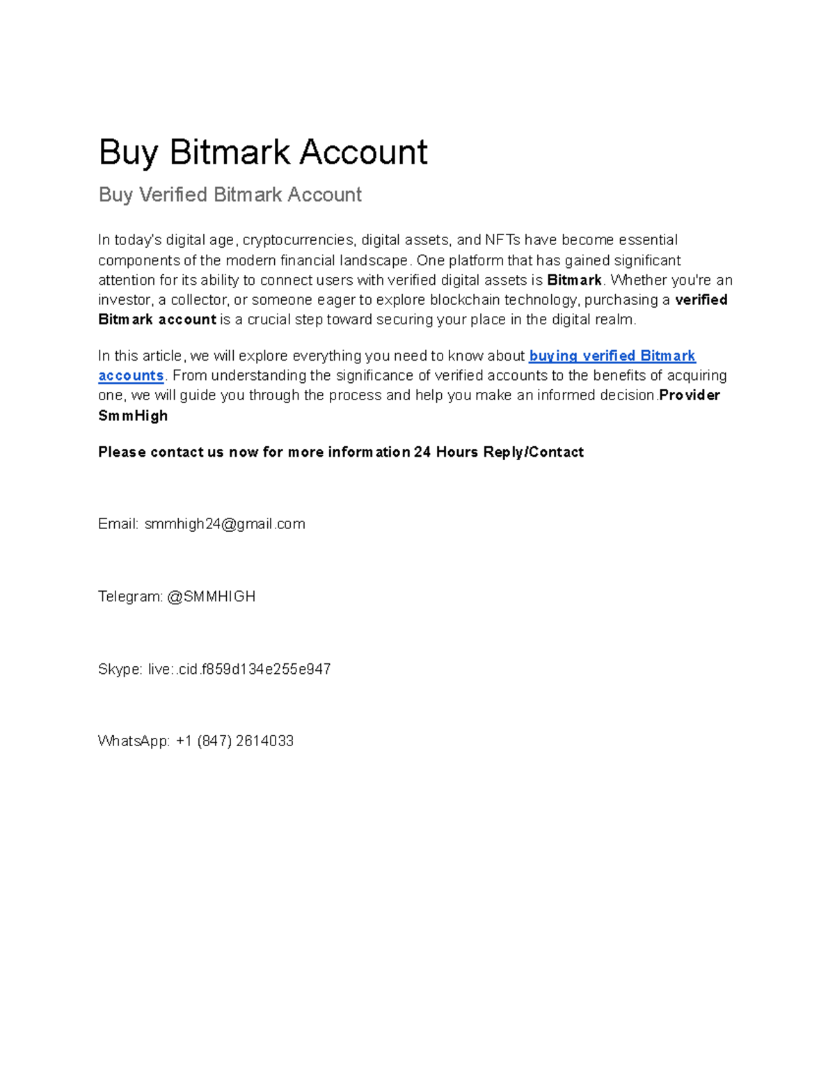 Buy Bitmark Account - One platform that has gained significant ...