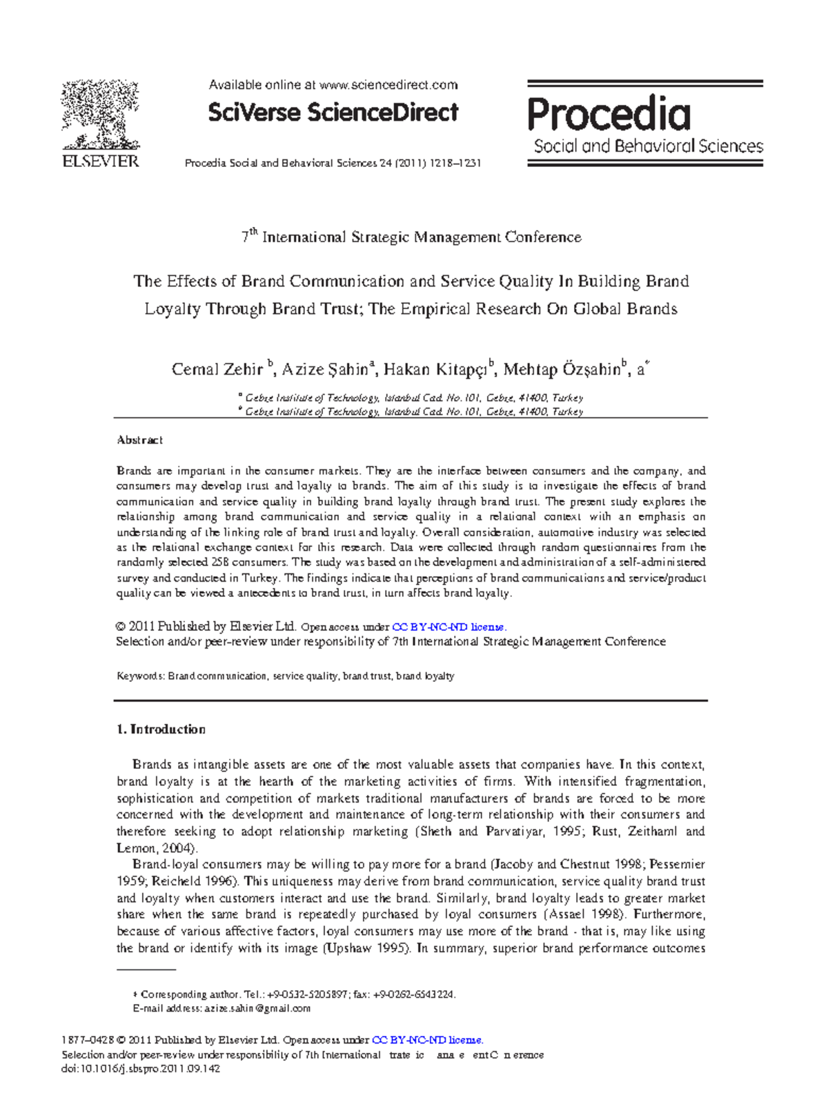 The Effects of Brand Communication and Service Quality on Brand Loyalty ...