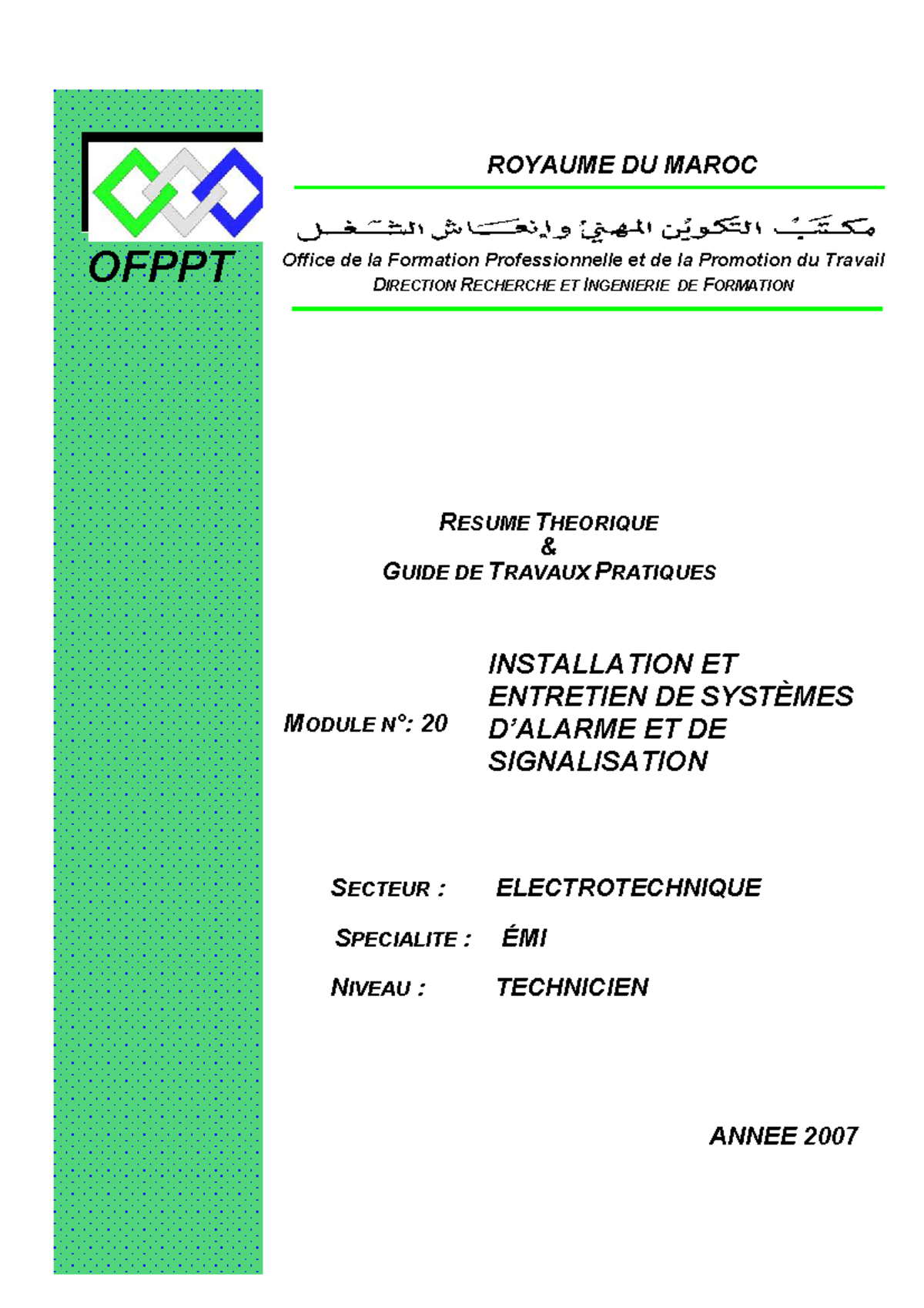 M20_Module_Installation_Entretien_Systèmes_Alarme_Signalisation - Studocu