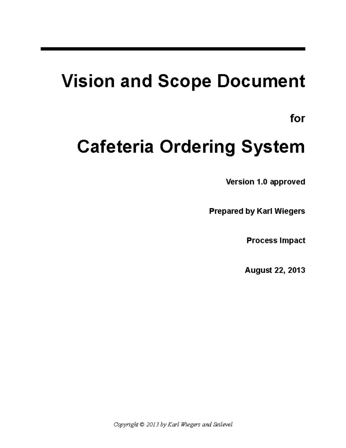 Software Requirements Specification (SRS) for Cafeteria Ordering System ...