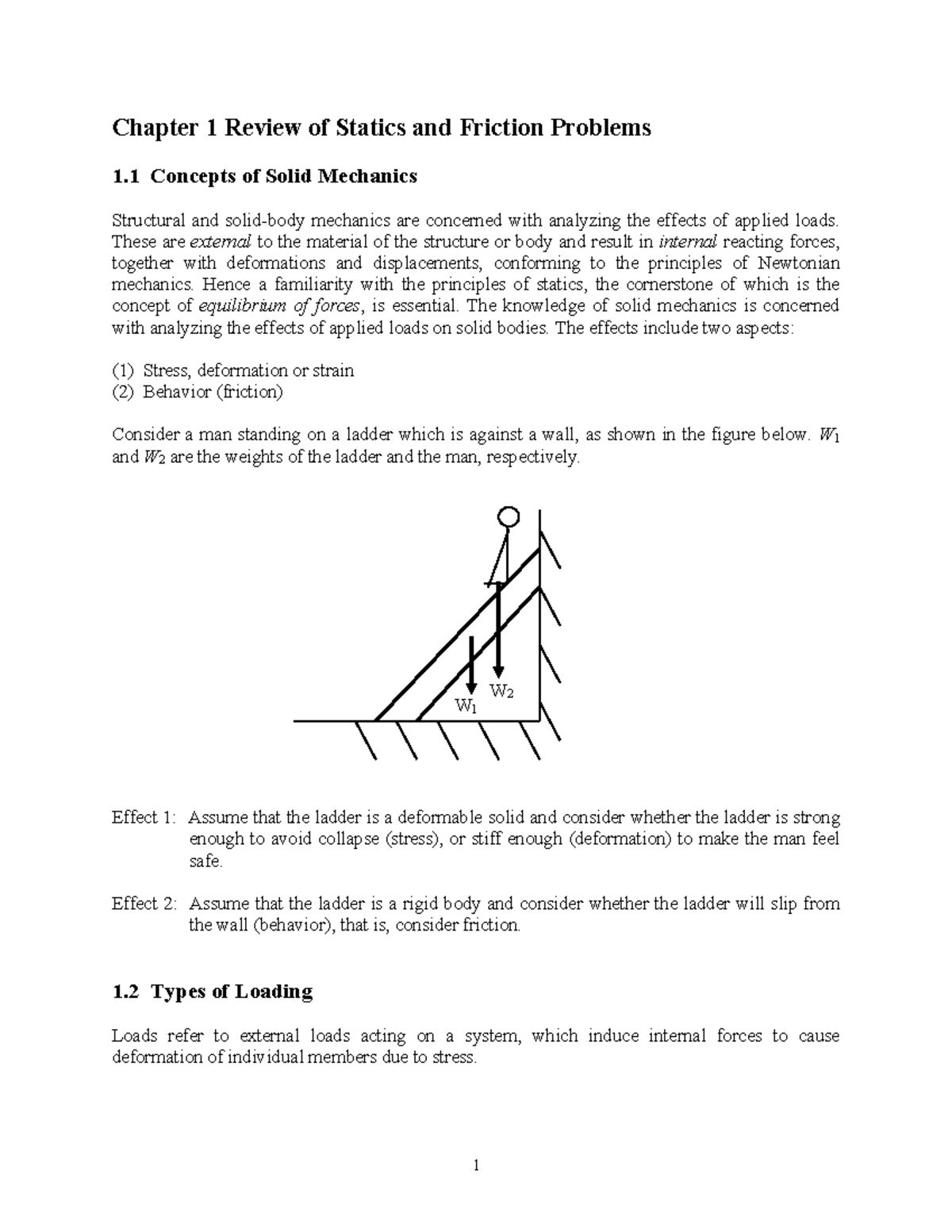 Chapter 1 Notes - Jzjdndhc - Chapter 1 Review of Statics and Friction ...