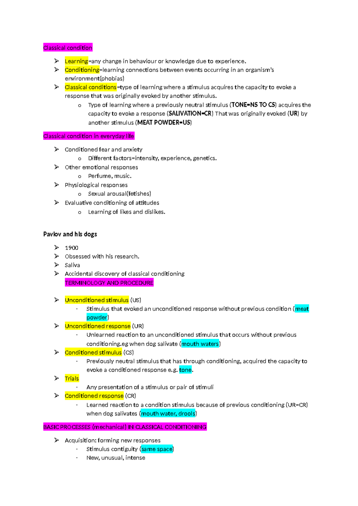 SLK 110 Chapter 6: Classical Conditioning and Operant Conditioning ...