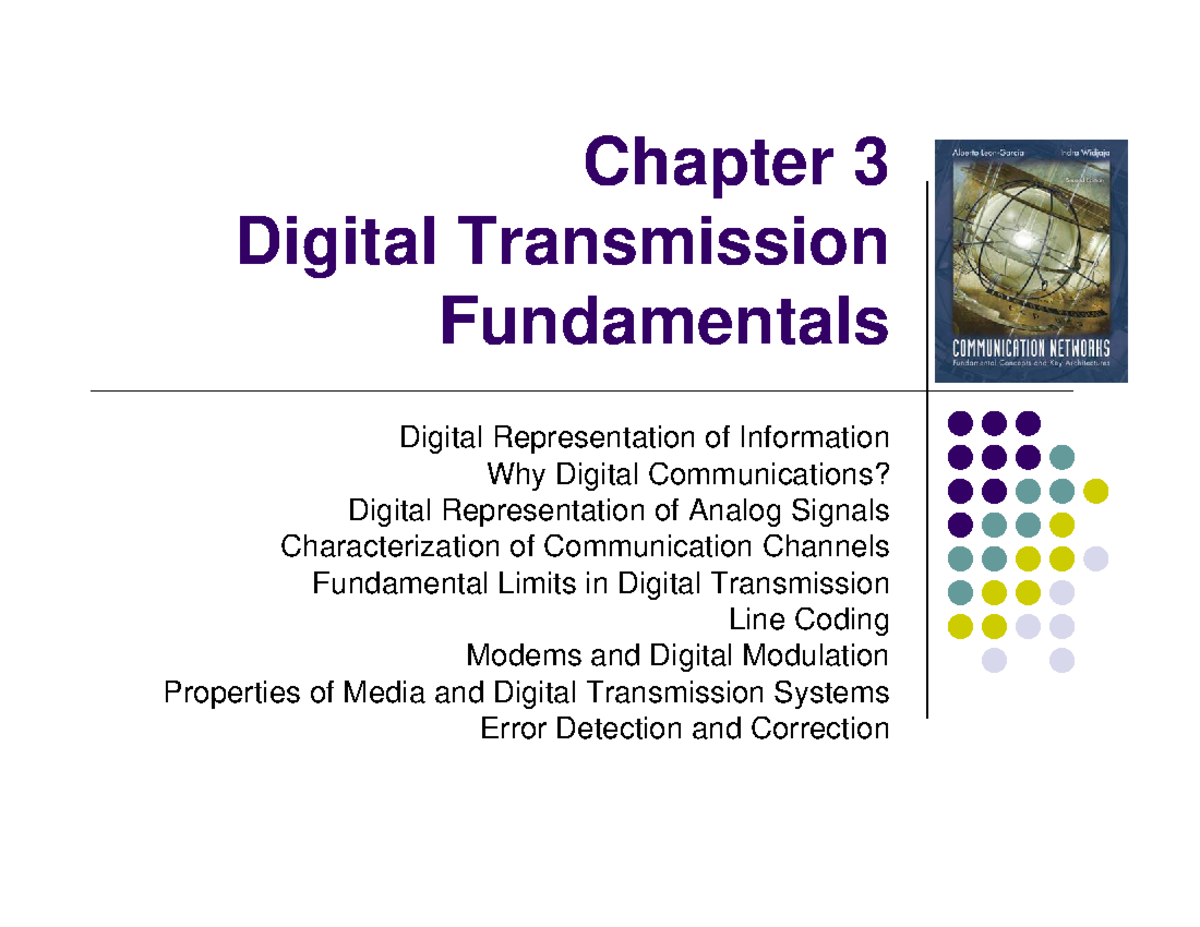 Digital Transmission Fundamentals - Chapter 3 Notes - Studocu